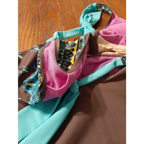 Size 38B/34C Athleta One Piece Tie Neck Back Swimsuit Bathing Suit Swimwear - Picture 5 of 5